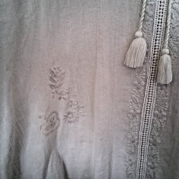 Rachel Zoe Women Peasant Top 2X 3X White Embroidered 3/4 Sleeve Boho Cottagecore - Picture 6 of 12